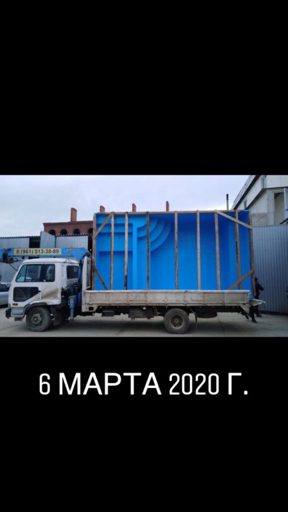 Перевозка краном-манипулятором бассейна